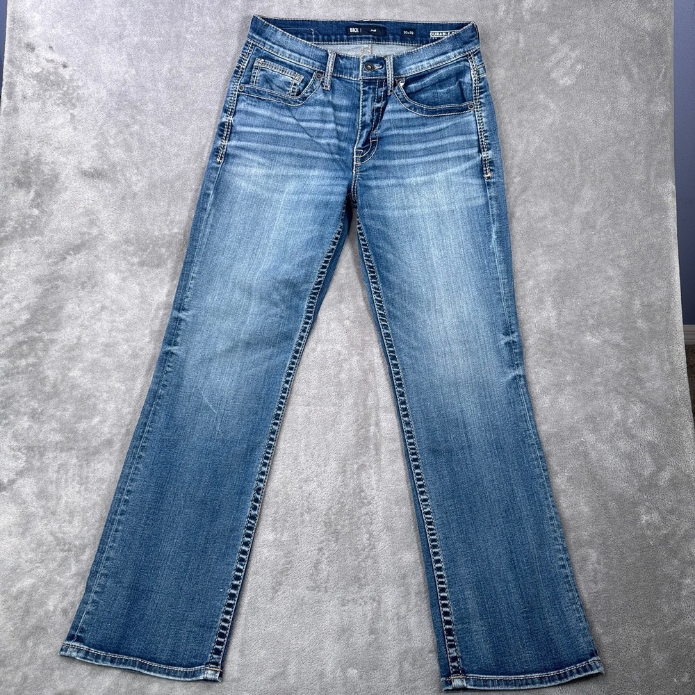 BKE Jake Straight Jeans Mens 32x32 Blue Western Cowboy Rodeo Durable Denim